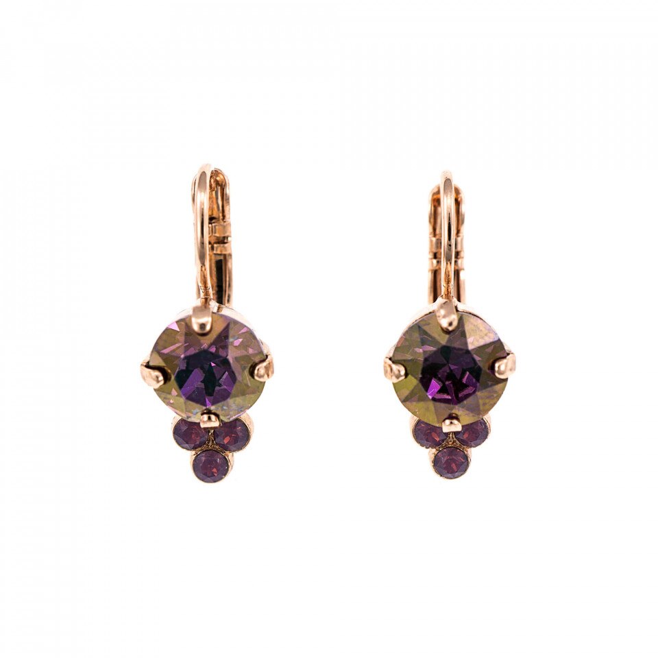 Cercei placati cu Aur roz de 24K, Cristale Swarovski, Bohemian Rhapsody by Roxannes - Mariana Jewellery, Mov 1010-1072RG6