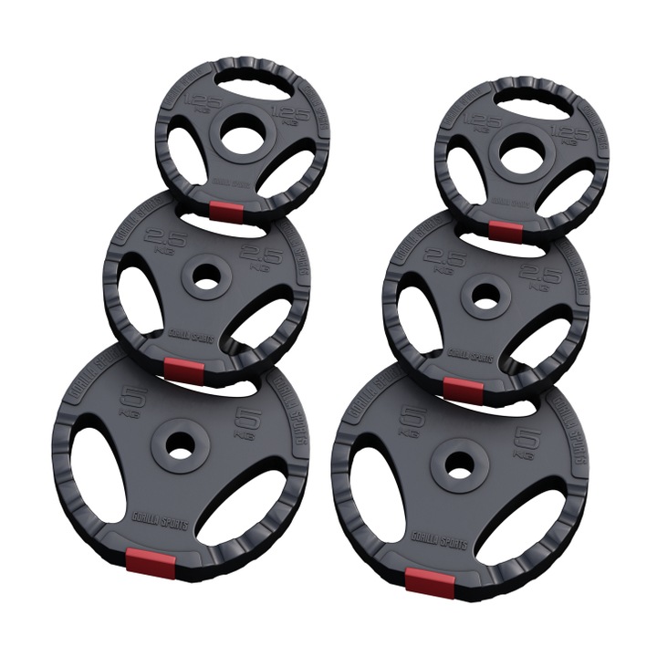 Set discuri cu prindere umplute cu ciment, Gorilla Sport, 17,5 Kg, 30/31mm