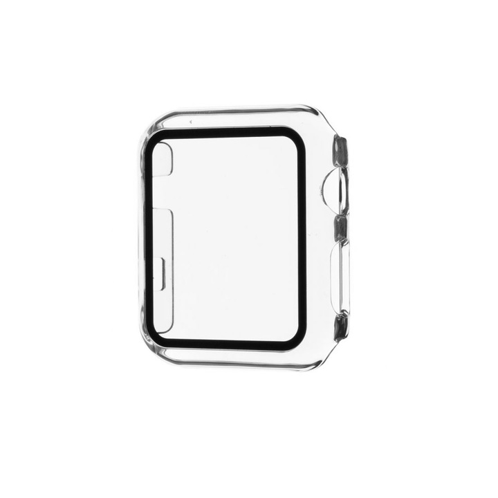 FIXED védőtok edzett üveggel Apple Watch 40mm órához, átlátszó, 173378, Okosóra kiegészítő