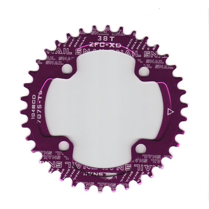 Foaie angrenaj rotunda, Snail, Narrow Wide, BCD 104mm, mov, 38 dinti