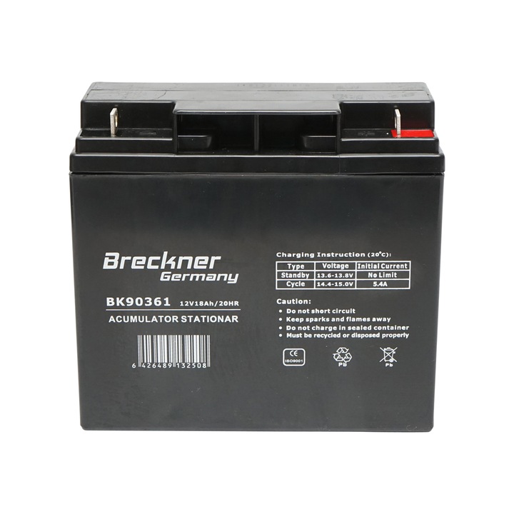 Baterie sistem solar cu gel 12V 18Ah, 181x77x167x167mm L1, FC12-18 Breckner Germany
