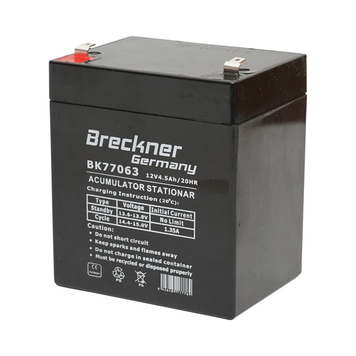 Baterie sistem solar cu gel 12V 4.5Ah 20HR, 90x70x101x107mm FC12-4.5 Breckner Germany