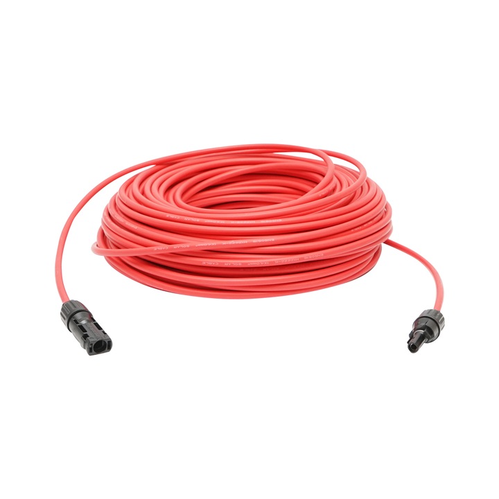 Cablu panou solar 4mmx50m rosu, conectori MC4 Breckner Germany