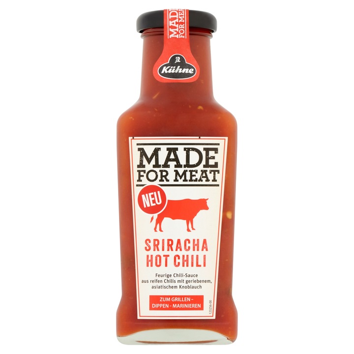 Kühne Made For Meat Sriracha, csípős chili szósz, 235 ml