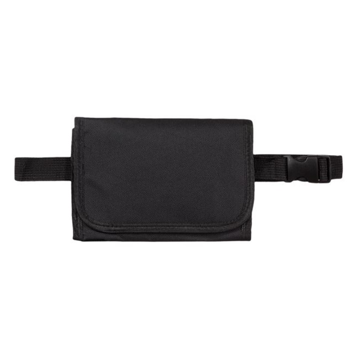 Спортна чанта за кръст, черна, унисекс, 20x12 см, полиестер