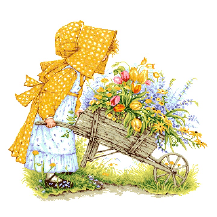 Goblen Mica florareasa, Rogoblen, kit cu diagrama color, fire mouline