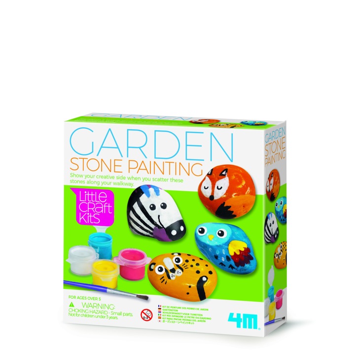 Mini set creativ - Pietre gradina, LittleCraft, Plastic, 4M, +5 ani