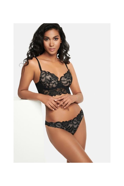 ANGELICA csipke tangás bugyi, Fekete