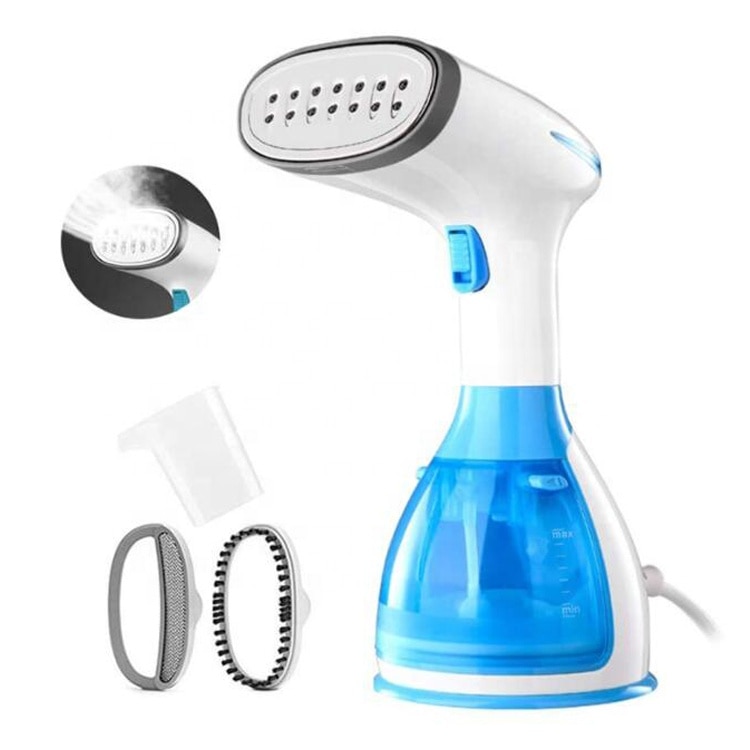 Aparat de calcat vertical cu abur, portabil, 1500 W, 30gr/min, accesorii incluse, incalzire rapida, 280 ml, Albastru