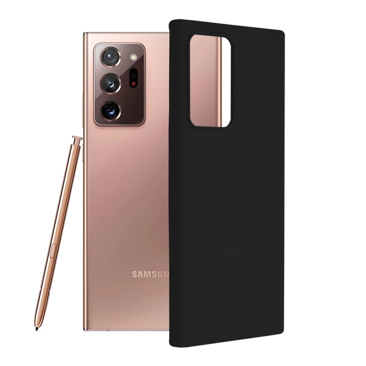Силиконов TPU калъф AZIAO за Samsung Galaxy Note 20 Ultra, вътрешност от микрофибър, ултра защита, черен