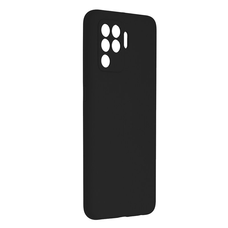 Husa de silicon TPU pentru OPPO Reno 5 Lite / A94 4G / F19 Pro, Interior Microfibra, Ultra Protection, Negru
