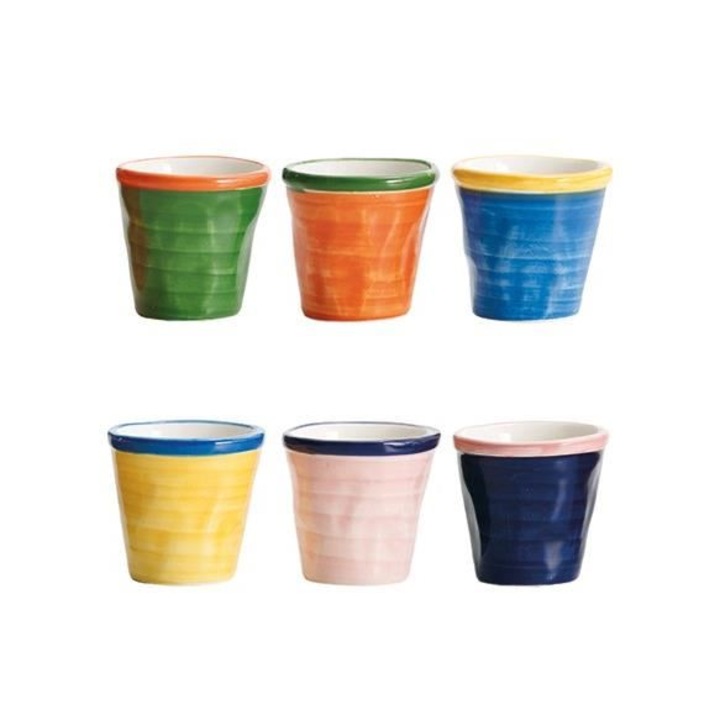 6 db Zafferano Bicolor kerámia pohár készlet