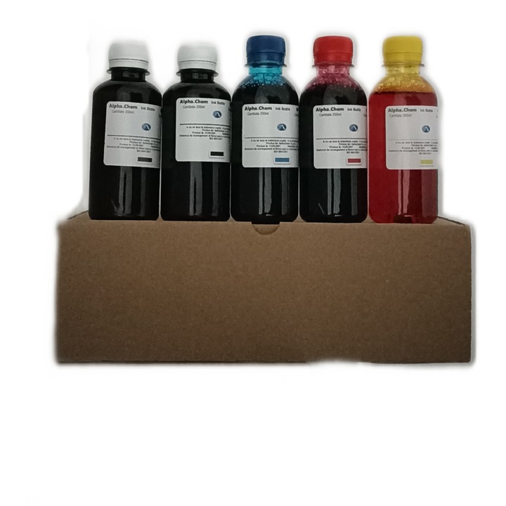 SET Flacon Cerneala AlphaChem HP 62XL 2x200ml C2P05AE Negru 1x200ml C2P07AE Cyan 1x200ml C2P07AE Magenta 1x200ml C2P07AE Galben