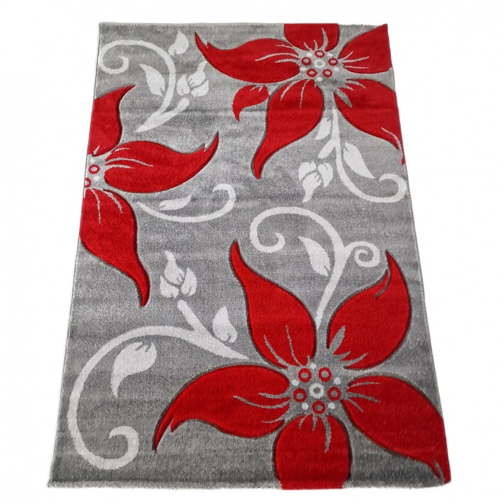 Covor Carvino, 60 x 110 Gri Deschis/Rosu 1884A