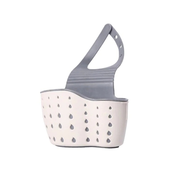 Suport Organizator din Silicon pentru Burete Bucatarie si Alte Accesorii Baie Alb - Gri G Glixicom®