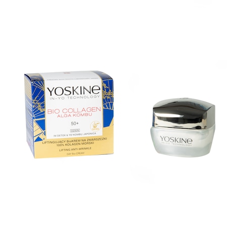 Crema de fata antirid si de lifting, de zi, Yoskine Bio Collagen, pentru tenul 50+, 50 ml