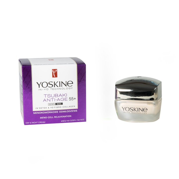 Crema anti-imbatranire 55+, Yoskine Tsubaki Anti-Age, de zi si de noapte, 50 ml
