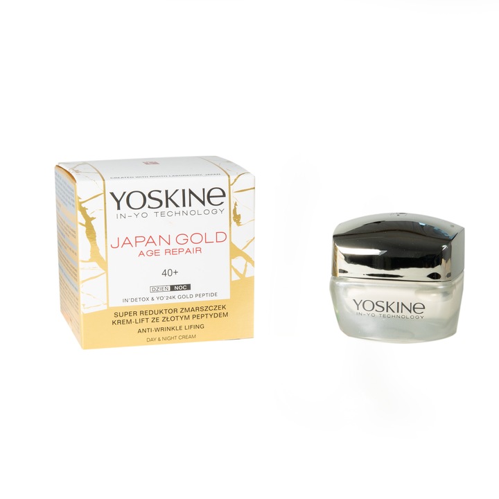 Crema de fata antirid si de lifting, pentru tenul 40+, Yoskine Japan Gold Age Repair, de zi si de noapte, 50 ml