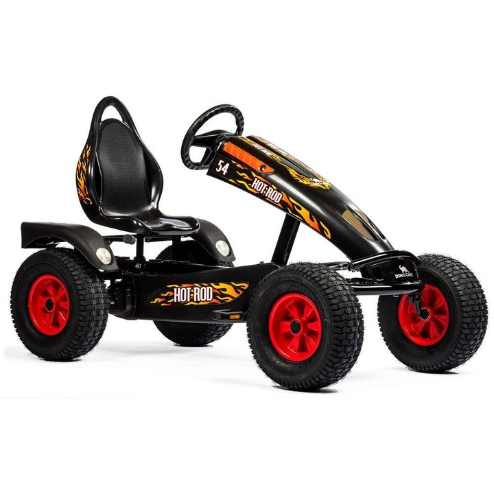 Карт с педали, Dino Cars, Hot Rod, Черен
