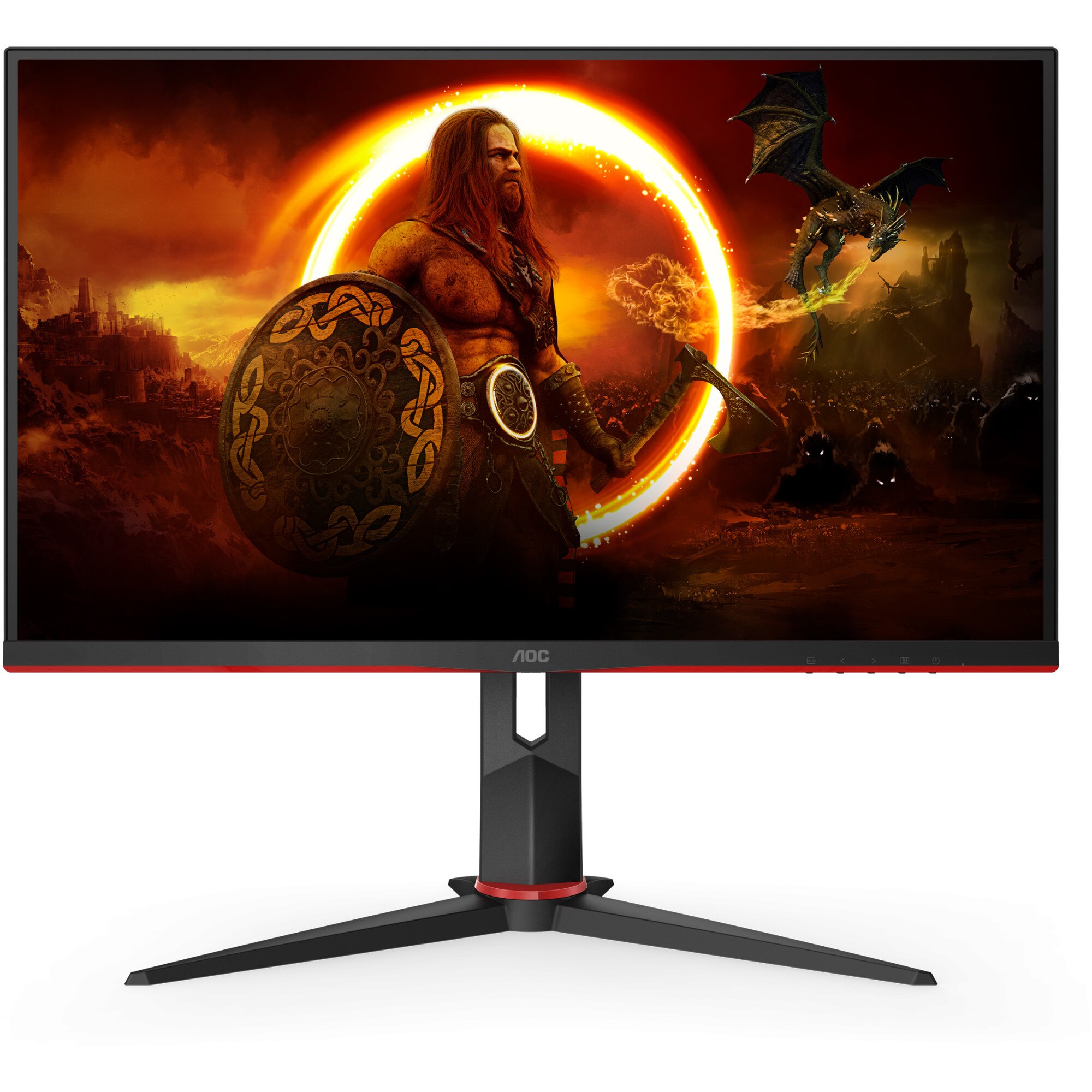 Monitor gaming LED IPS AOC 27 , Full HD, DisplayPort, 165Hz, AdaptiveSync, Vesa, Negru/Rosu