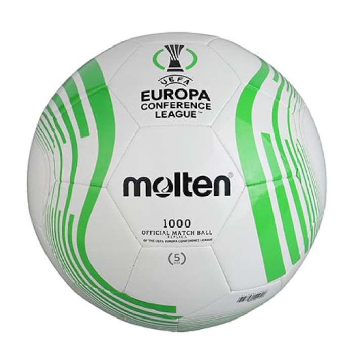 Minge fotbal Molten F5C1000 UEFA Europa Conference League marime 5, material TPU pentru joc recreational