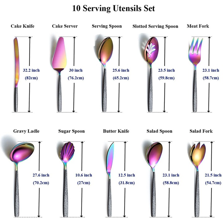 Set tacamuri, 10 piese, 18/0 inox, Berglander CTAHC10 mutlticolor