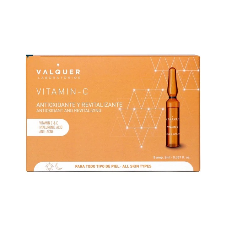 Fiole antioxidante cu Vitamina C Valquer 5 x 2 ml