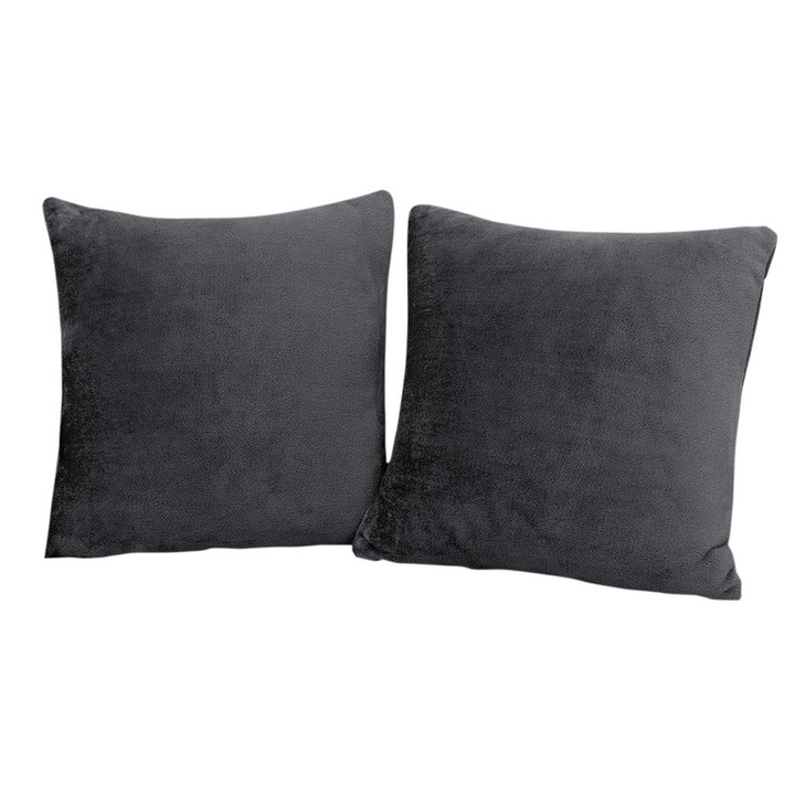 Set 2 huse pernute decorative din catifea cu fermoar, 50x70 cm, Madison, densitate 700 g/ml, Anchor