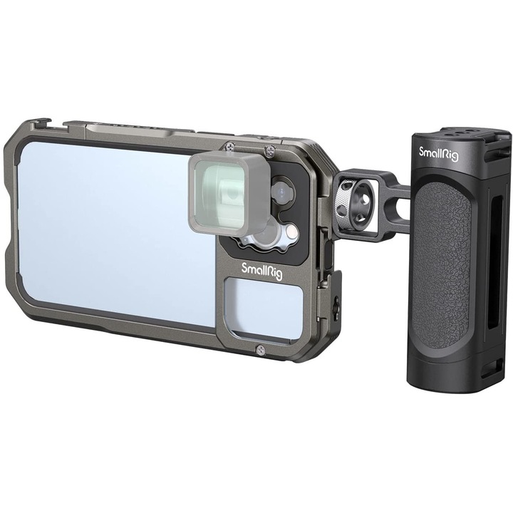 Smallrig 3747 Rig Videókészlet fogantyúval és tokkal, iPhone 13 Pro Max, Smartphone cage, Alumíniumötvözet, Filmezéshez, Vlogozáshoz, YouTube-hoz