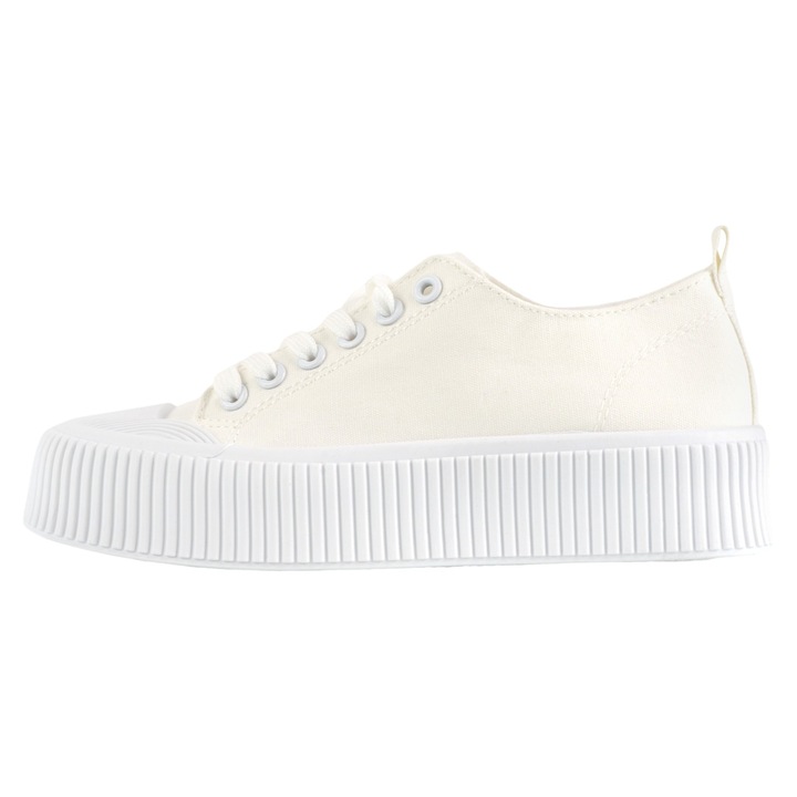 Pantofi Dama Sport Hara, Textil, Alb/Bej