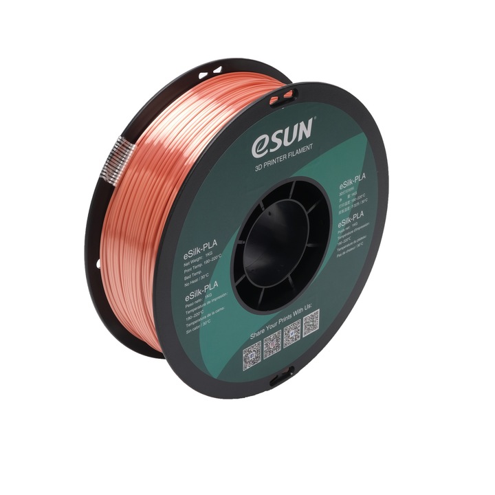 Filament eSUN eSilk PLA 1.75 Roz Auriu 1Kg