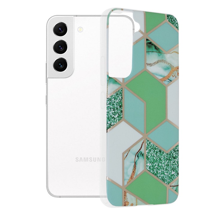 Husa pentru Samsung Galaxy S22 5G, Intelisafe, U30, Thermoresistant plastic, Green Forest Hex