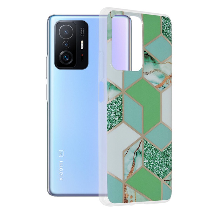 Калъф за Xiaomi 11T, 11T Pro, Techsuit Marble Series, Green Hex