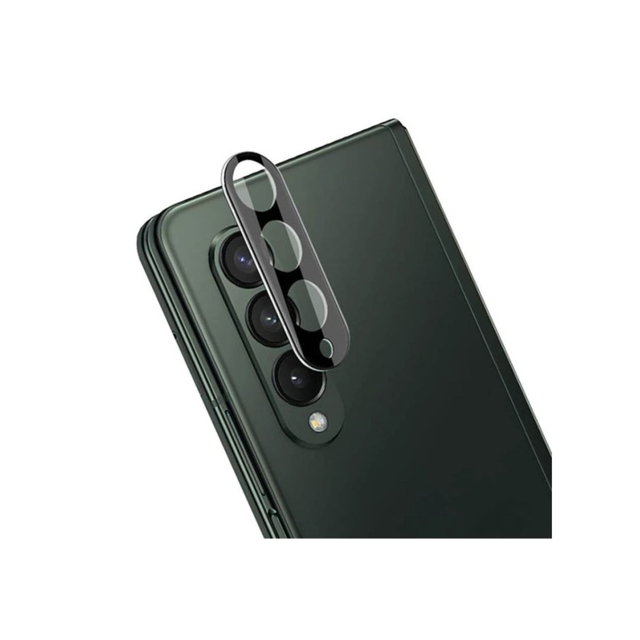 Kamerafólia Samsung Z Fold 3-hoz, Bibilel 9H rögzített üveg, Fekete-Átlátszó, HUR-BBL4912