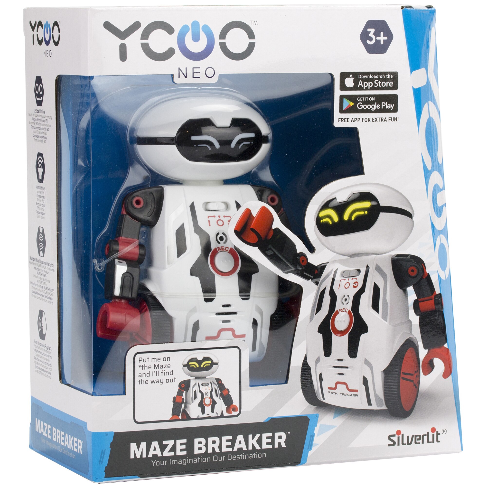 Robot Mini YCOO - Follow Me Droid - Robots Suiveurs Avec Capteur - 10 Cm - Effets Lumineux & Sonores - À Partir De 5 Ans
