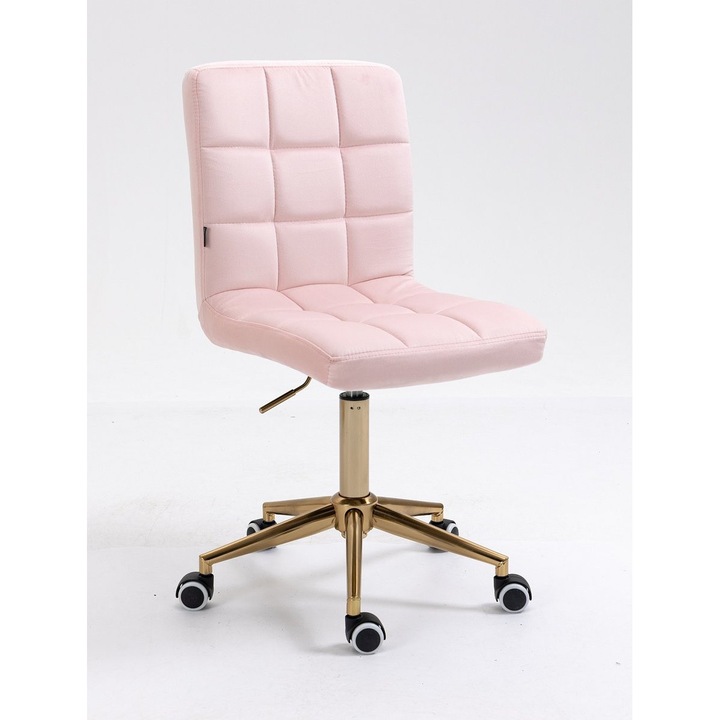 HR7009CK Rózsaszín modern velúr szék arany lábbal