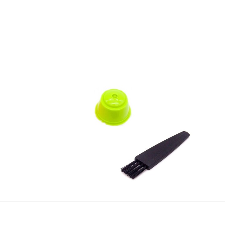 Kávékapszula kefével, újrafelhasználható, újratölthető, kompatibilis Dolce Gusto, világoszöld