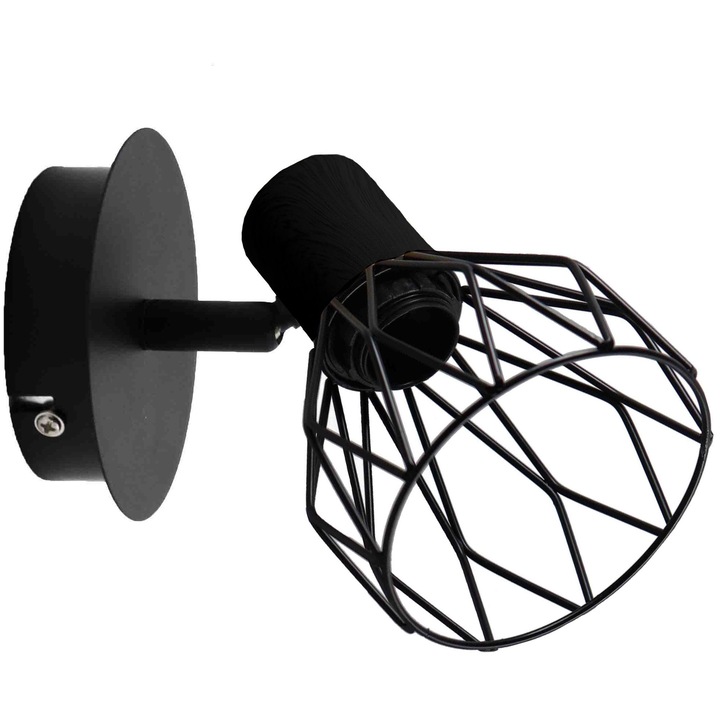 Lampa de perete, Avide, Metal, Ivy cu 1 x dulie E14, Negru