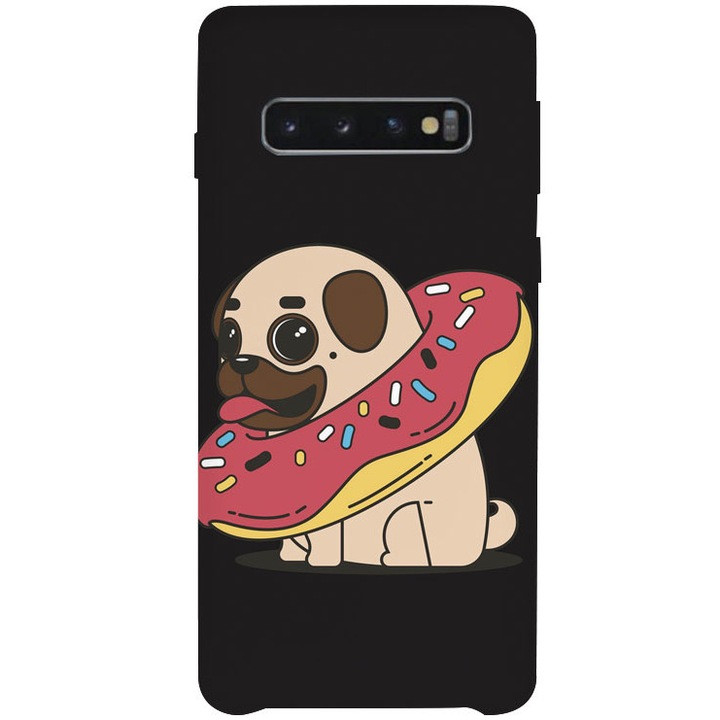 Калъф за Samsung Galaxy S10 Plus от премиум силикон, Donut Pug, PH508B2M312