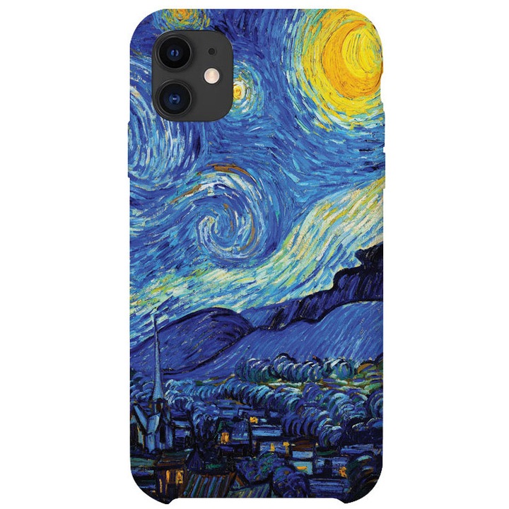 Премиум силиконов калъф за iPhone 12, Van Gogh - Starry Night, PH512B1M22