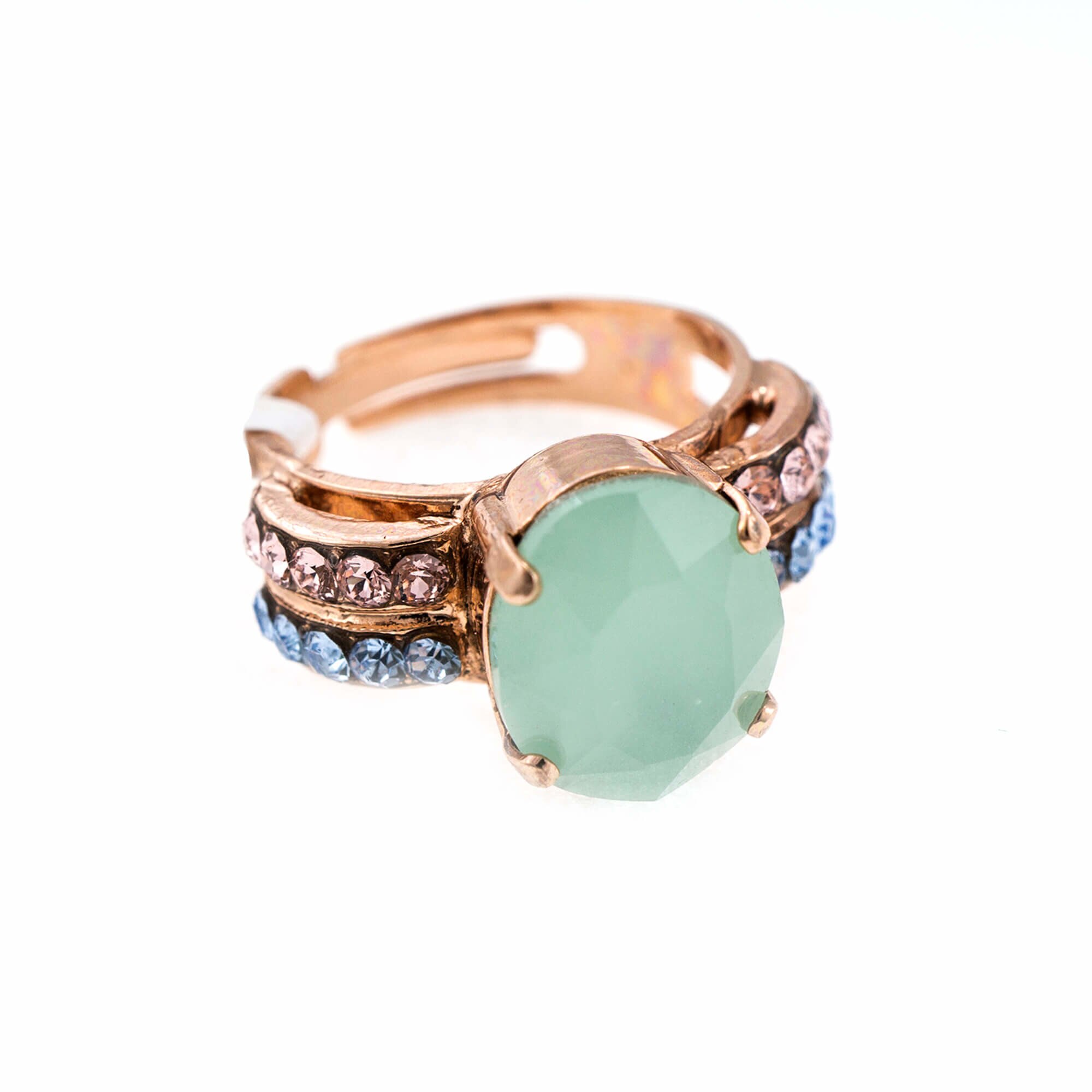 Inel placat cu Aur roz de 24K, Cristale, California Dreaming by Roxannes - Mariana Jewellery, Multicolor 7123-1067RG