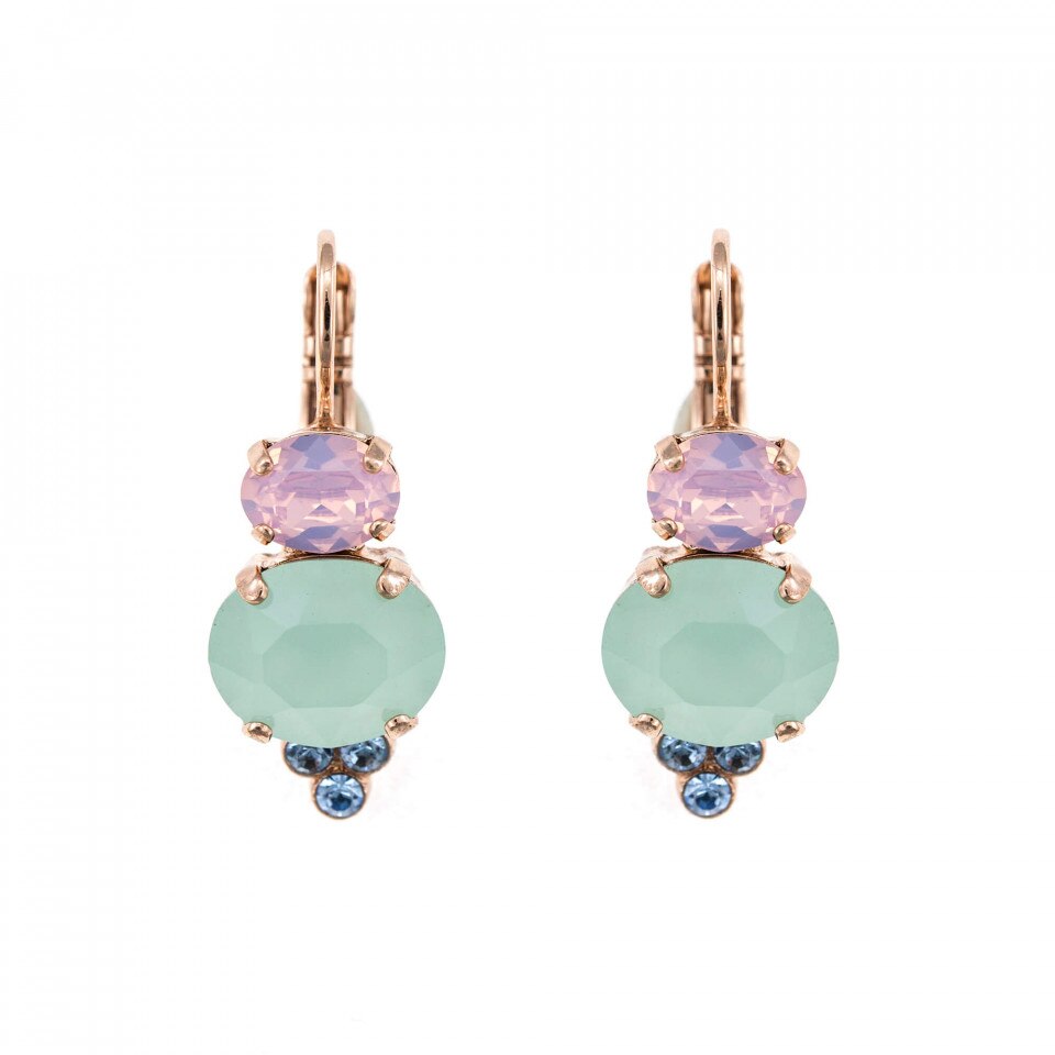 Cercei placati cu Aur roz de 24K, Cristale Swarovski, California Dreaming by Roxannes - Mariana Jewellery, Multicolor 1413/3-1067RG6