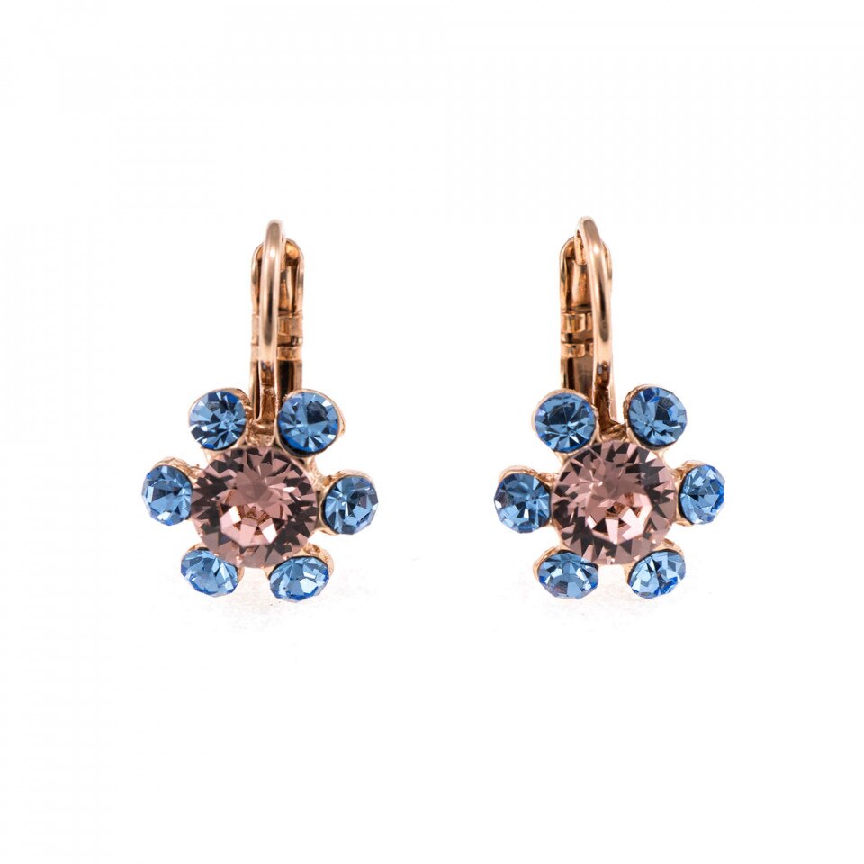 Cercei placati cu Aur roz de 24K, Cristale Swarovski, California Dreaming by Roxannes - Mariana Jewellery, Multicolor 1090/3-1067RG6