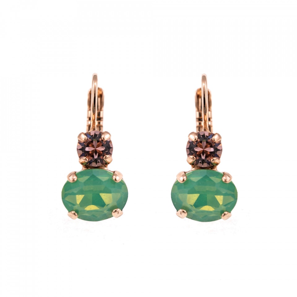 Cercei placati cu Aur roz de 24K, Cristale Swarovski, California Dreaming by Roxannes - Mariana Jewellery, Vernil/Roz 1462-1067RG6