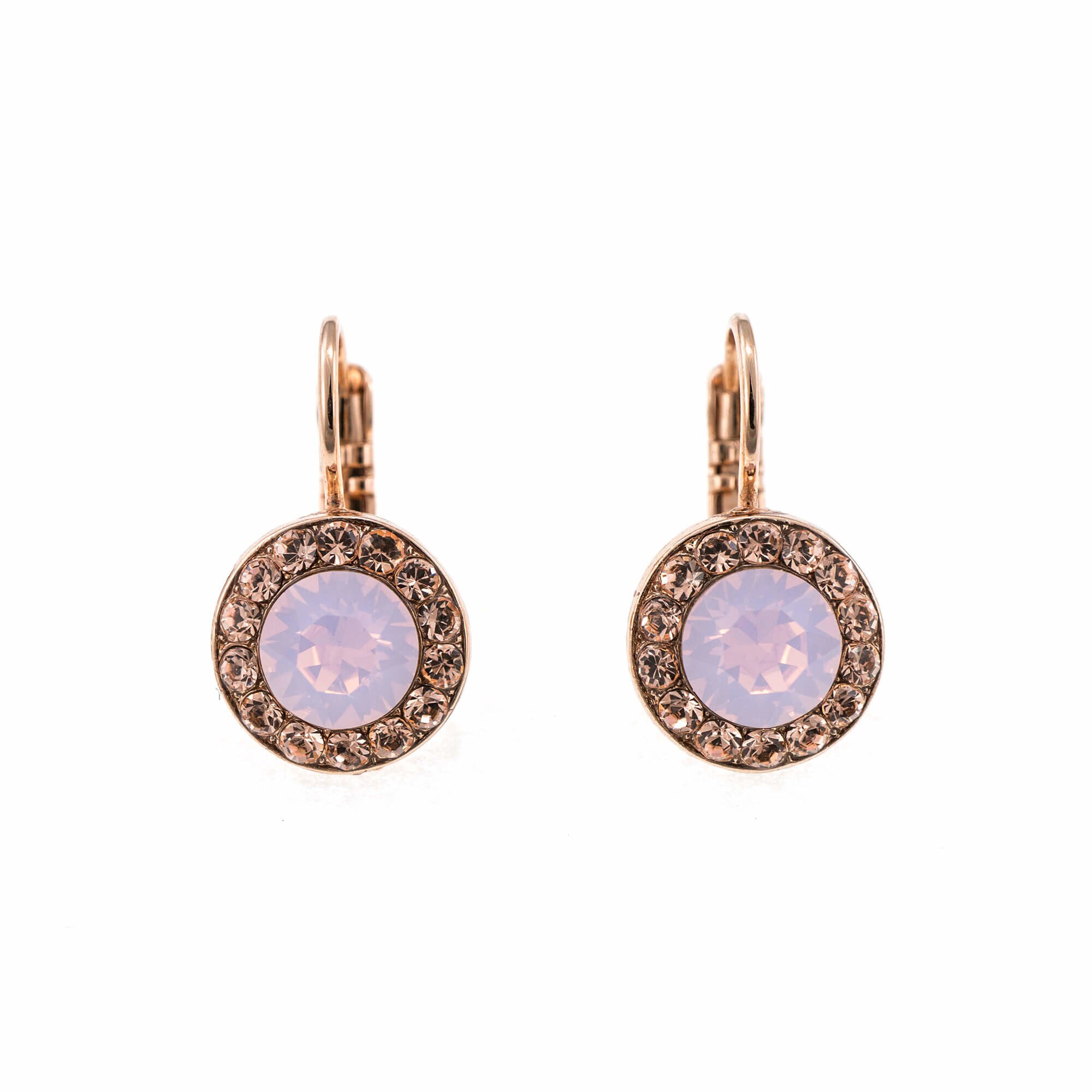 Cercei placati cu Aur roz de 24K, Cristale, Tiara Day by Roxannes - Mariana Jewellery, Alb/Roze 1129-2333RG6