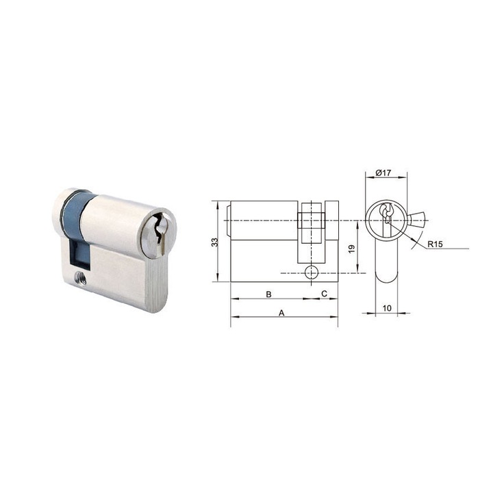 Anbo zárbetét 10 x 30 mm