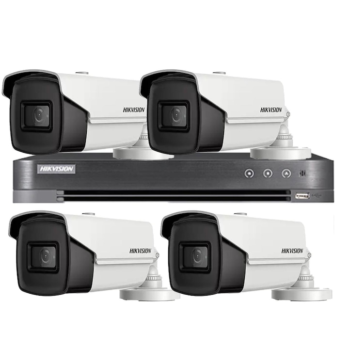 Kit supraveghere video Hikvision 2MP, cu 1 camera 2MP de exterior/interior si HDD 1 TB cu accesorii montaj MK165
