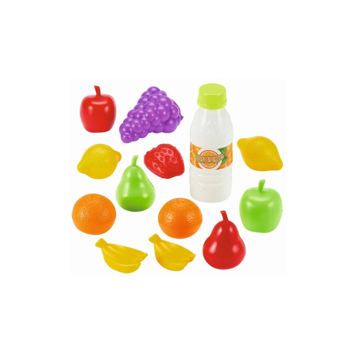 Écoiffier gyümölcsök és narancslé hálóban