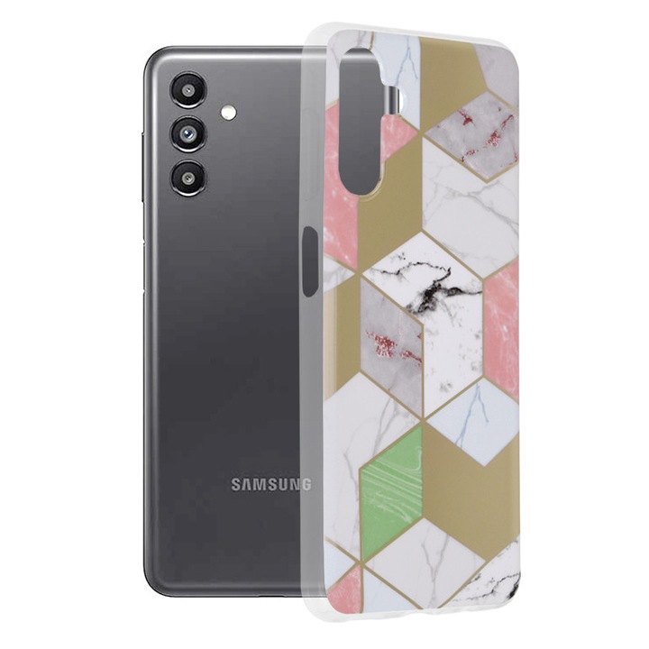 Кейс за Samsung Galaxy A13 5G/A04s, полиуретан, лилав шестостен