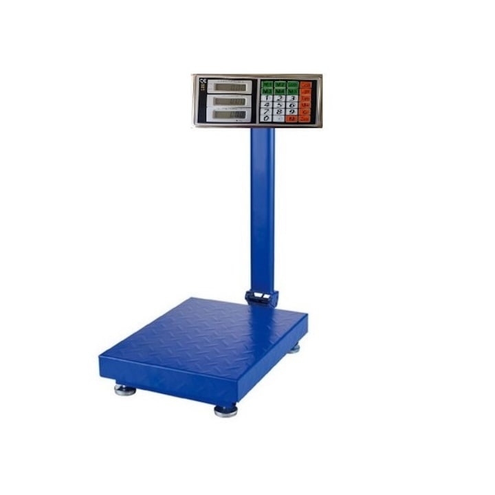Платформен електронен кантар, 350 кг, Сгъваемо рамо с LCD дисплей